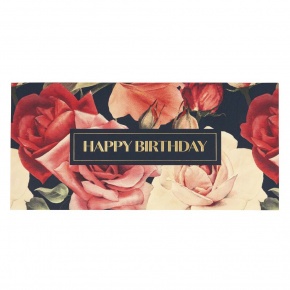 Artebene držiak na darčekový poukaz (23x11 cm) ruže, Happy Birthday 2020