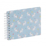 Rössler fotoalbum (19,5x14,5 cm, 40 strán) so špirálou, svetlomodrý, Lilly jednorožec VÝPREDAJ