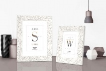 Styler fotorámik (10x15 cm) Diamond, biely, čierne vzory RA-14350 VÝPREDAJ