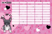 Lizzy Card rozvrh hodín veľký We Love Dogs Blue