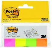 3M Post-it samolepiace záložky 20x38mm, 4x50zál.,neon farby VÝPREDAJ