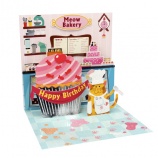 Popshot pohľadnica mini, narodeninová Cupcake Kitty/Mignoncica VÝPREDAJ