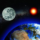 3D magnetka - Moon above Earth