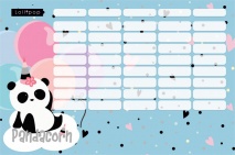 Lizzy Card rozvrh hodín veľký Lollipop Pandacorn