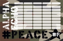 Lizzy Card rozvrh hodín veľký #peace Alpha