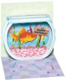Popshot pohľadnica mini, narodeninová Goldfish/zlatá rybka