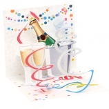 Popshot pohladnica, mini, šampanské s pohármi