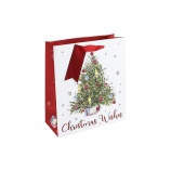 Eurowrap darčeková taška, Vianočný stromček, Christmas Wishes (26,5x33x14 cm) Vian. (2)