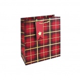 Eurowrap darčeková taška, červená, Škótsky kockovaný vzor (21,5x25x10 cm) Vian. (2)