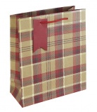 Eurowrap darčeková taška, kraft, Škótsky kockovaný vzor (21,5x25x10 cm) Vian. (2)