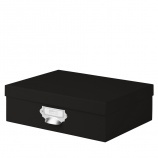 Rössler SOHO úložný box s kovovým držiakom čierny (25x33x10 cm)